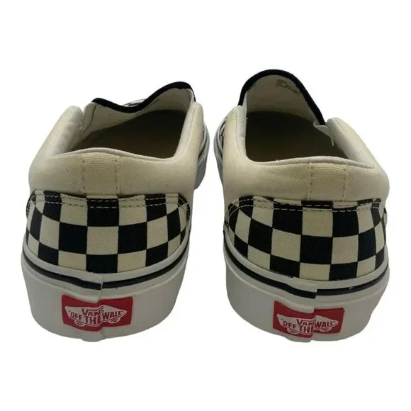 Vans Asher Slip-On Skate Shoes Black/Natural Checkerboard US Men's 10 - Picture 6 of 8